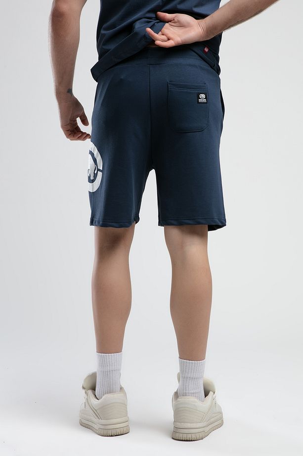 TRINITY Lacivert Örme Şort Nakışlı Standard Fit Erkek Örme Şort - 4