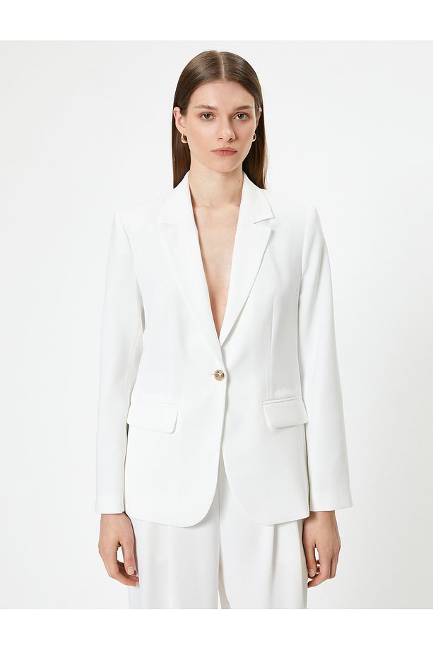 Blazer Ceket Kruvaze Astarlı Krep Kumaş - 3