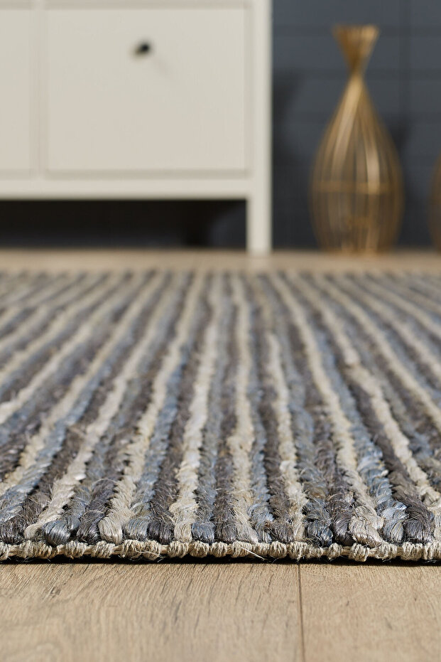 Dulce - Feldgrau Renkli Jüt Hasır Halı - 4