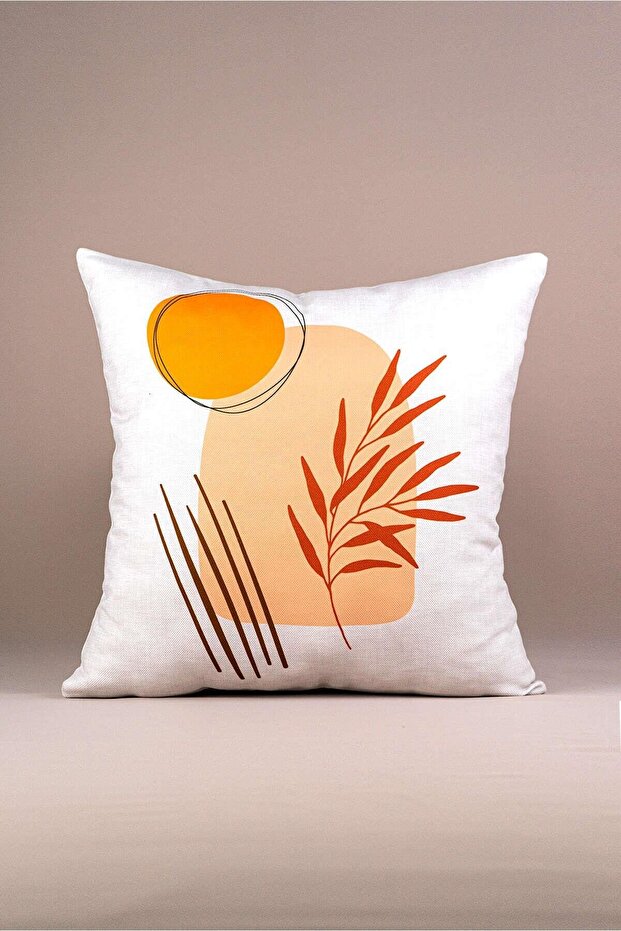 Double Sided Orange Bohemian Modern Patterned 4-Piece Digital Printed Throw Pillow Pillow Case Set 4kmbs106-c - 8
