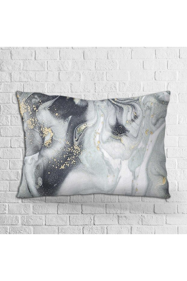 Double Sided 35x50 Gray White Modern Abstract Wavy Digital Printed Throw Pillow Cover - Otyk299-3550