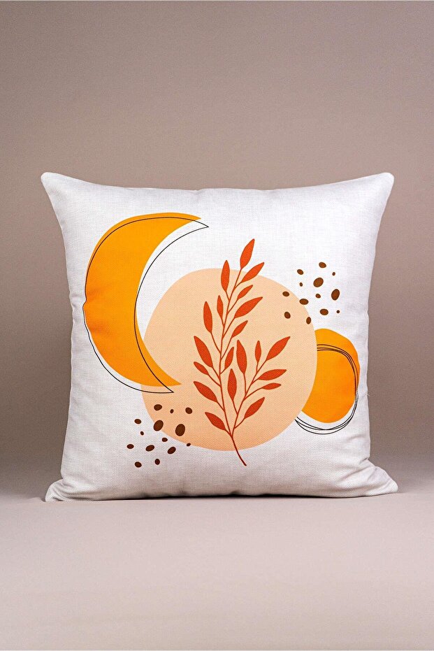 Double Sided Orange Bohemian Modern Patterned 4-Piece Digital Printed Throw Pillow Pillow Case Set 4kmbs106-c - 7