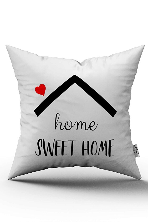 Double Sided White Black Home Sweet Home Lettering Digital Printing Throw Pillow Pillow Cover - Cgh457-Ct