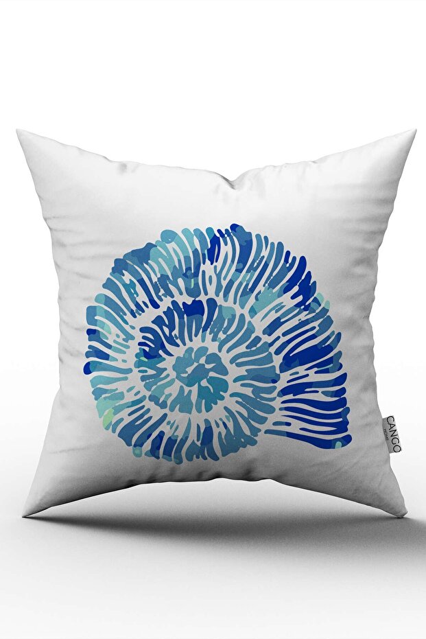 White Blue Seashell Marine Patterned Digital Printed Throw Pillow Pillow Case Cgh531