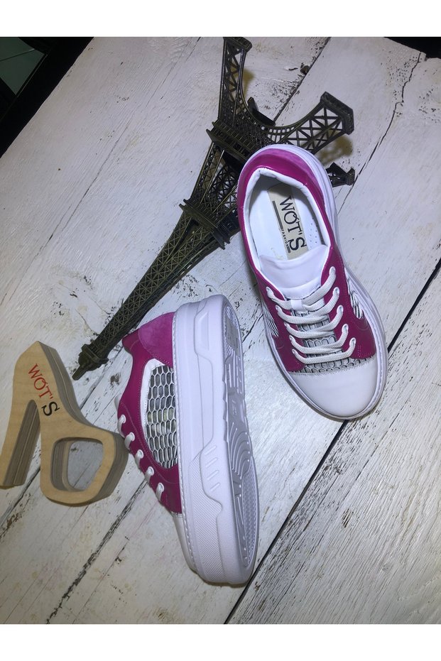 Wots Ayakkabı Genuine Leather Mesh Cloth Detail Young Shoes