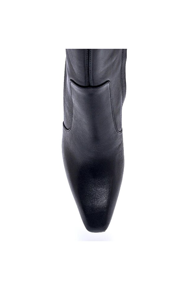 LESA Siyah Hakiki Deri Kadın TOPUKLU BOT - 3