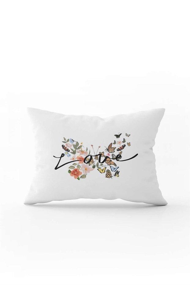 White Multi-Colored Modern Valentine's Day Themed Digital Printed Throw Pillow Cover Cgh1000-3550 Double Scan