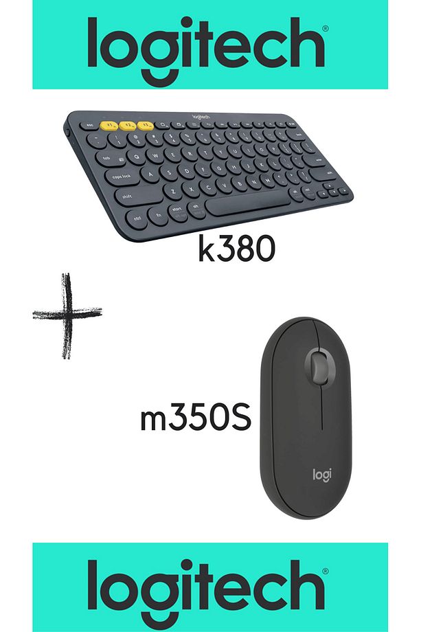 K380 Bluetooth Klavye 920-007586 + M350s Pebble 2 Kablosuz Mouse  910 - SIYAH - 1