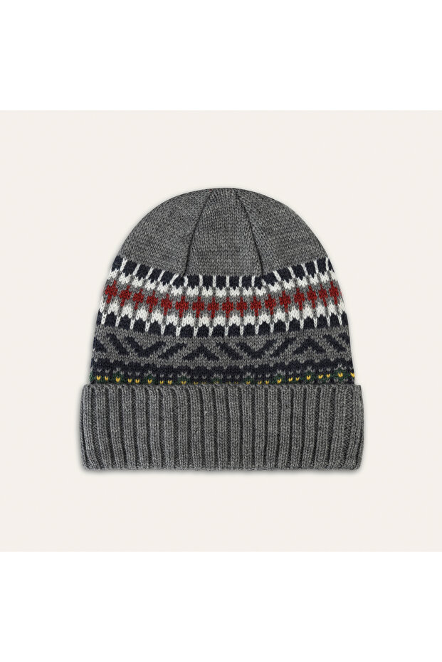 Wool Mixed Jacquard Beret