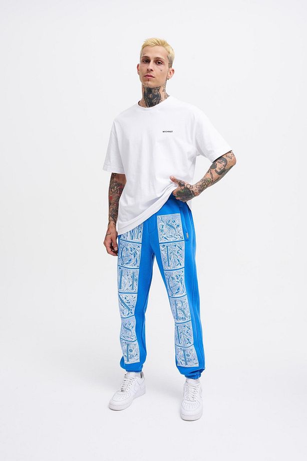 Erkek Baskılı Jogger Oversize Saks Eşofman Altı - 3