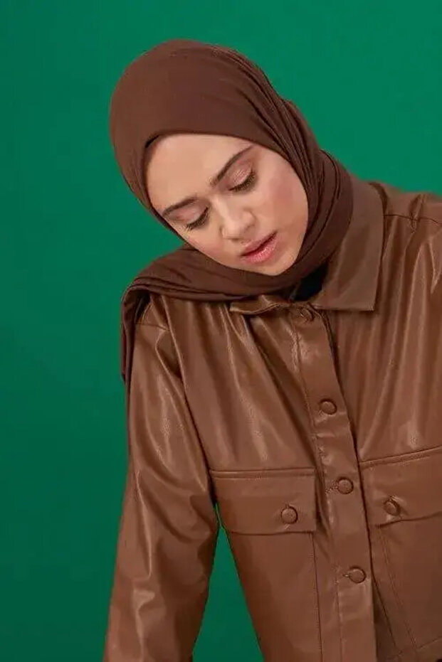شال قطن ممشط - بني