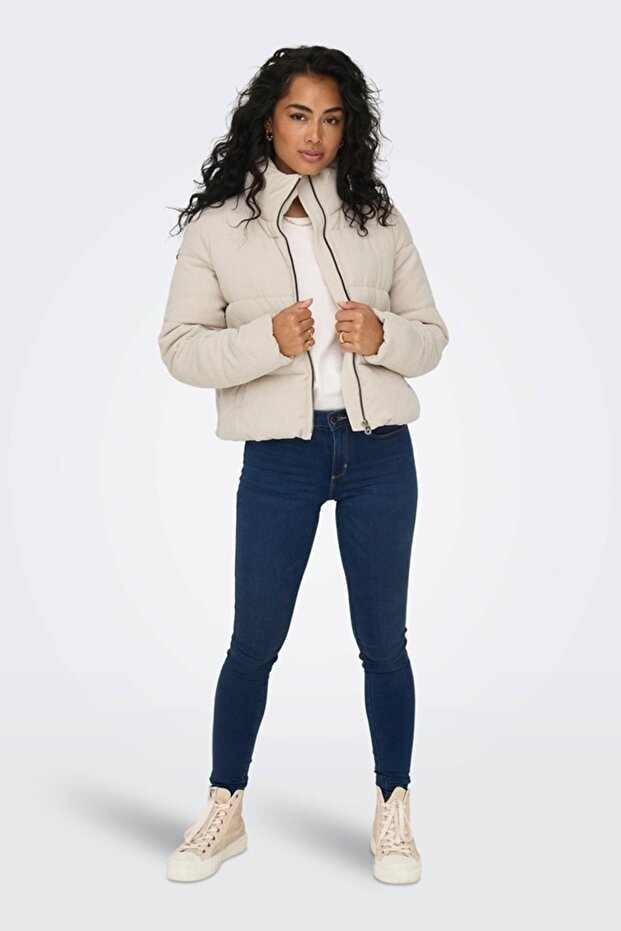 ONLNEWDOLLY CORDUROY PUFFER CC OTW STONE