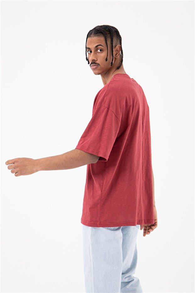 Ανδρικό μπλουζάκι Flamlı Basic oversized Tile - 4