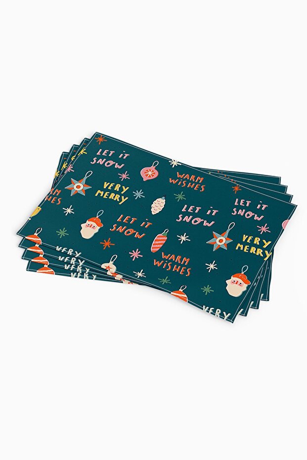 Green Christmas Themed Digital Printed American Service Set of 4 Cgh213-as