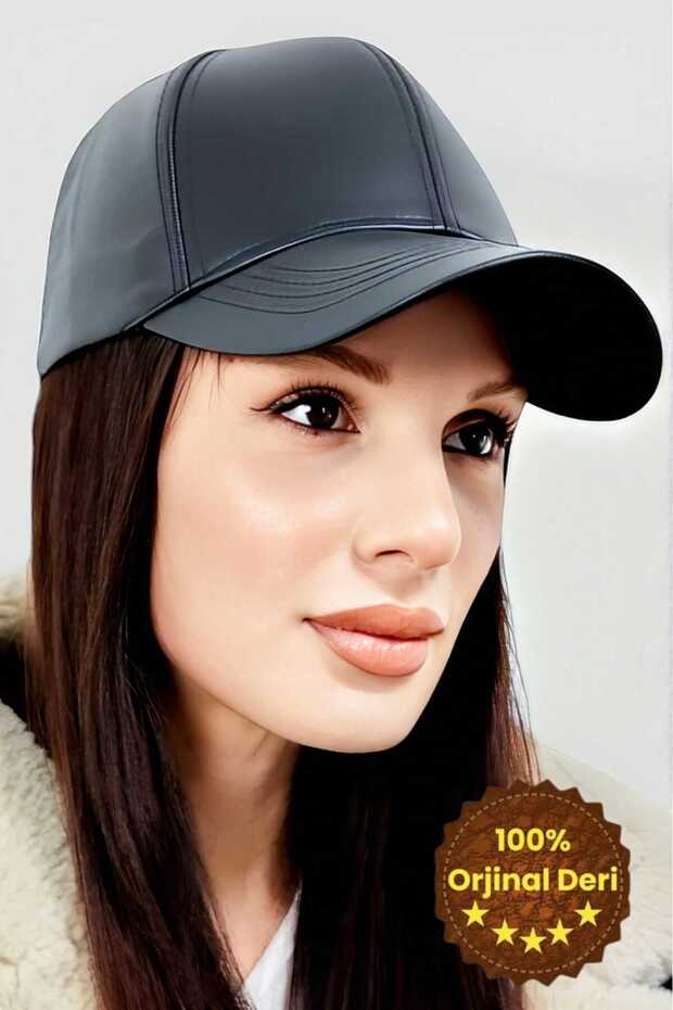 Unisex 100% Leather Back Adjustable Cap Hat - 6