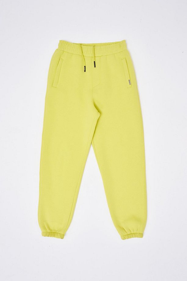 Erkek Basic Jogger Relaxed Neon Sarı Eşofman Altı - 8