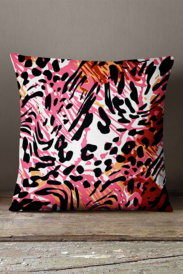 Velvet Babyface Pink Black Leopard Pattern Digital Print Throw Pillow Pillow Case - Cgh385