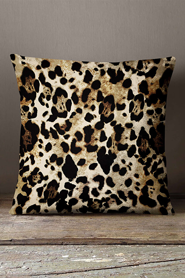 Velvet Babyface Brown Black Leopard Pattern Digital Print Throw Pillow Pillow Case - Cgh376