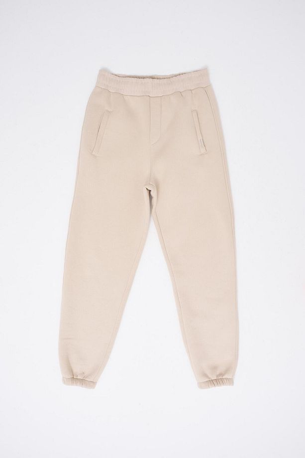 Erkek Basic Jogger Relaxed Açık Bej Eşofman Altı - 8