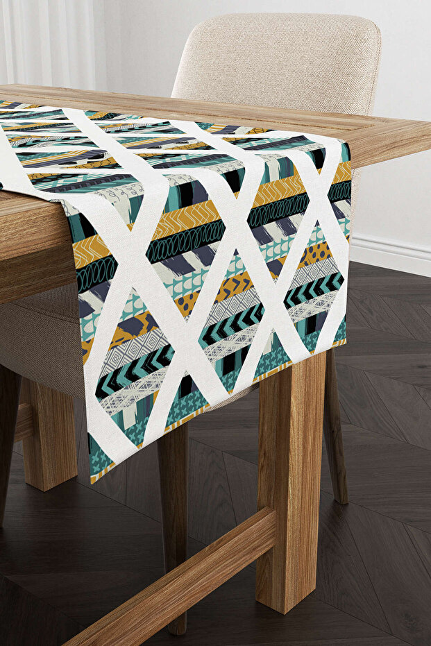 Yellow Turquoise Patterned Runner - Cgh109-rn - 1
