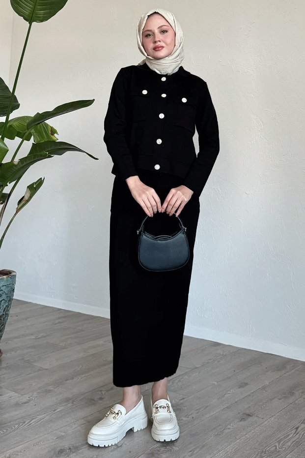 Black Suit with Skirt and Jacket