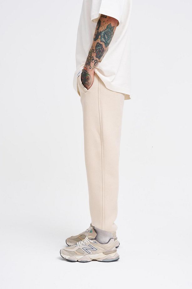 Erkek Basic Jogger Relaxed Açık Bej Eşofman Altı - 4