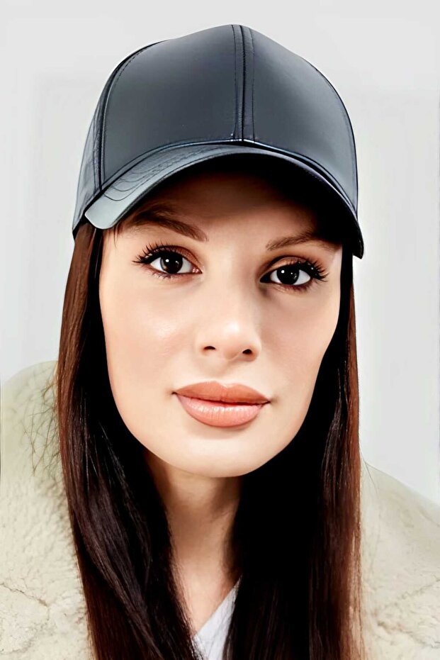 Unisex 100% Leather Back Adjustable Cap Hat - 7