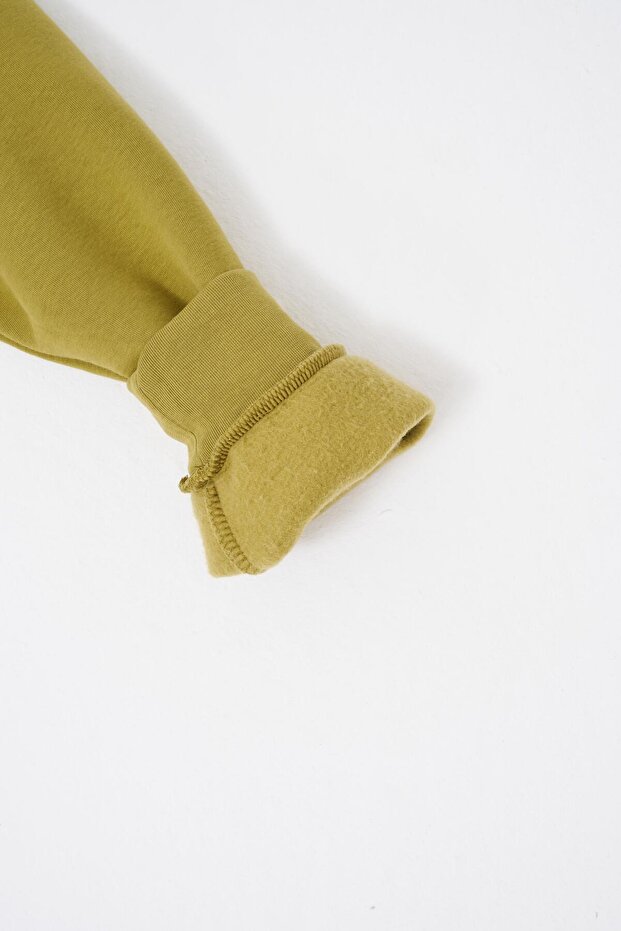 Erkek Basic Bisiklet Yaka Oversize Yeşil Sweatshirt - 8