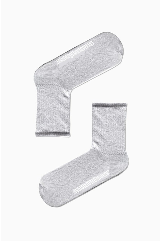 جوارب رياضية ملونة بدون نمط أبيض سادة - 1