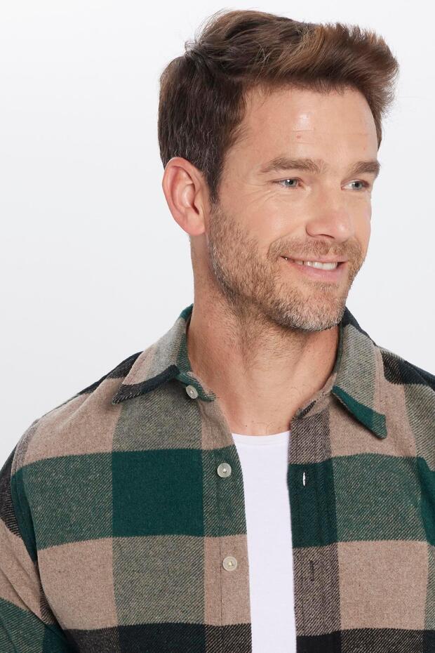 Men's Slim Fit Slim Fit Lumberjack Checked Winter Shirt