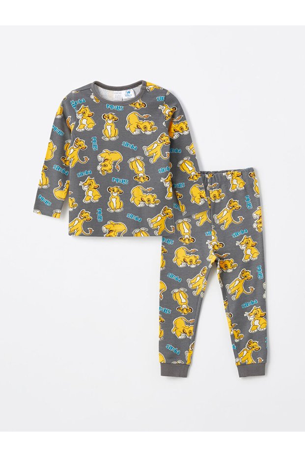 Lcw Baby Crew Neck Short Sleeve Lion King Printed Baby Boy Pajamas Set