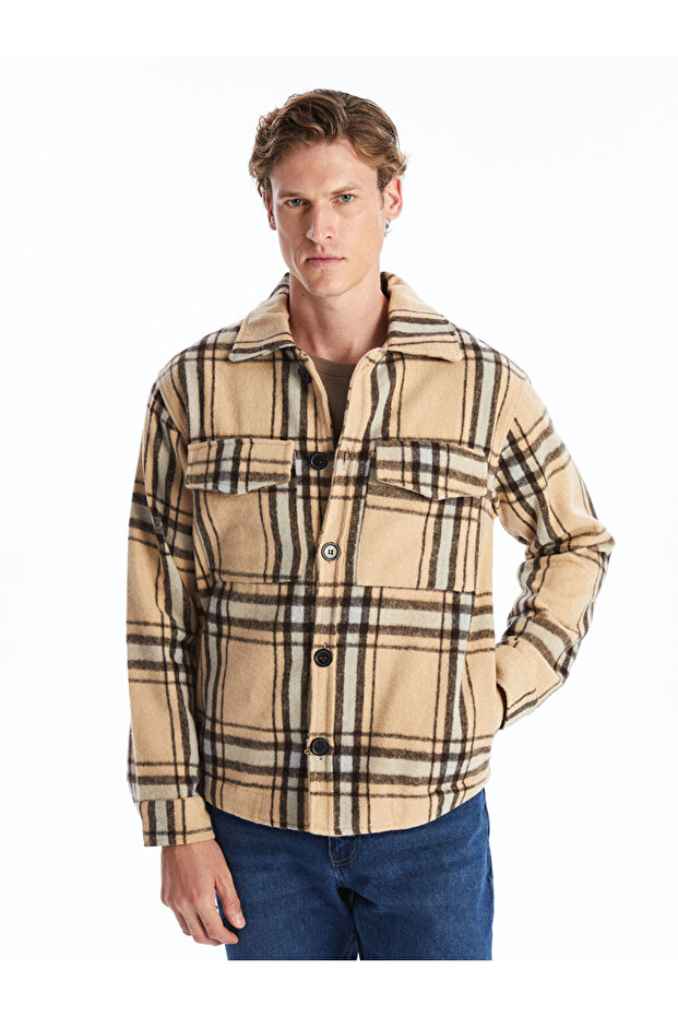 LCW Regular Fit Uzun Kollu Ekose Erkek Gömlek Ceket - 1