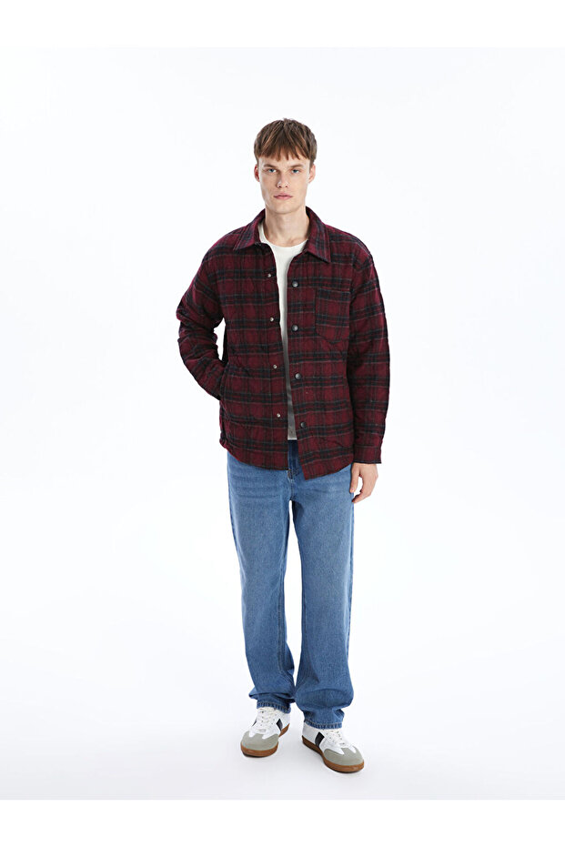 LCW Regular Fit Uzun Kollu Ekose Erkek Gömlek Ceket - 2