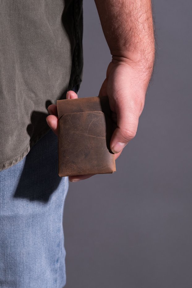 Genuine Leather Minimal Card Holder, Super Slim Leather Thin Model Credit Card & Business Card Holder