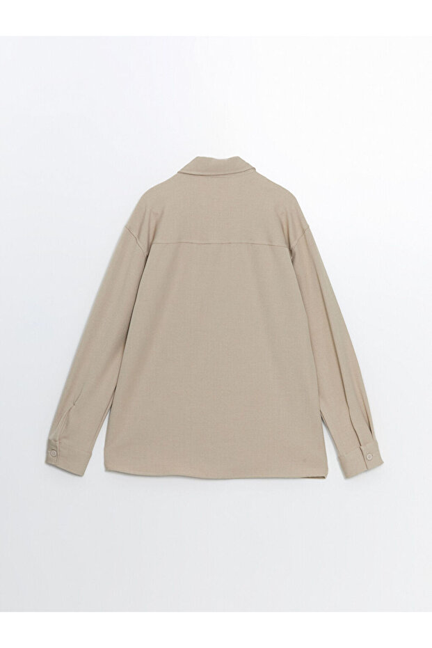 LCW Vision Bej Regular Fit Uzun Kollu Armürlü Erkek Gömlek - 6