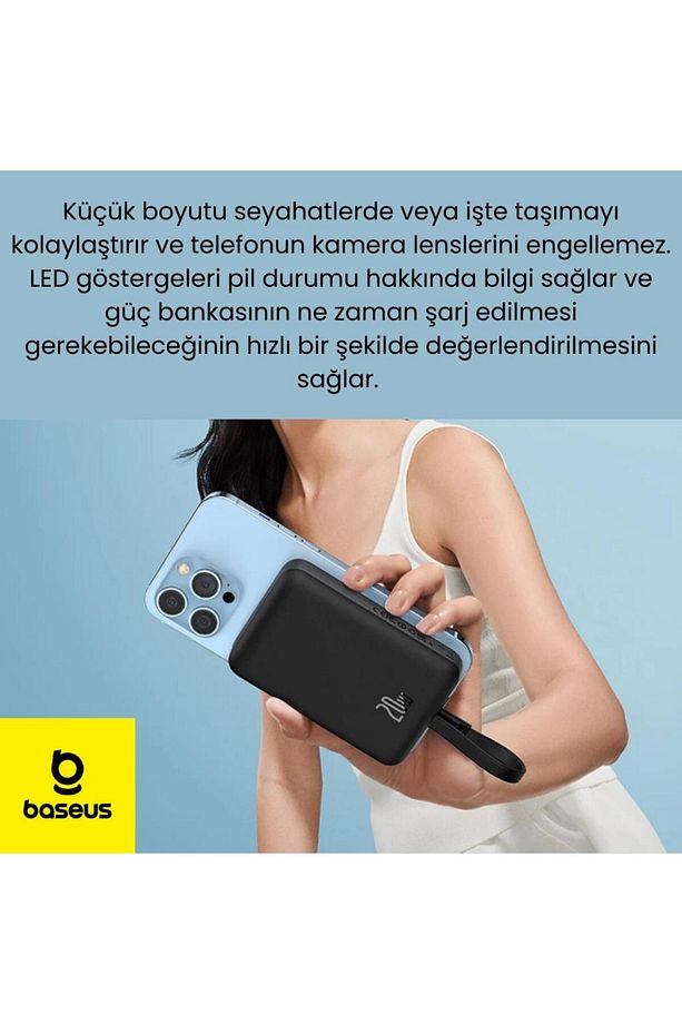 20w 10000mah Iphone Lightning Kablolu Ve Kablosuz Şarjlı Magsafeli Süper Hızlı Powerbank - 4