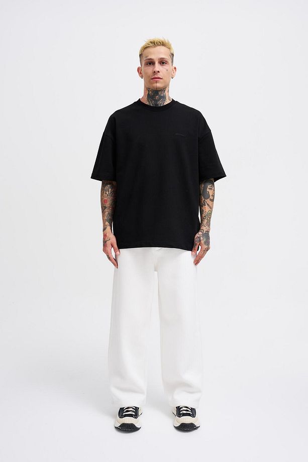 Erkek Baggy Oversize Ekru Eşofman Altı - 5