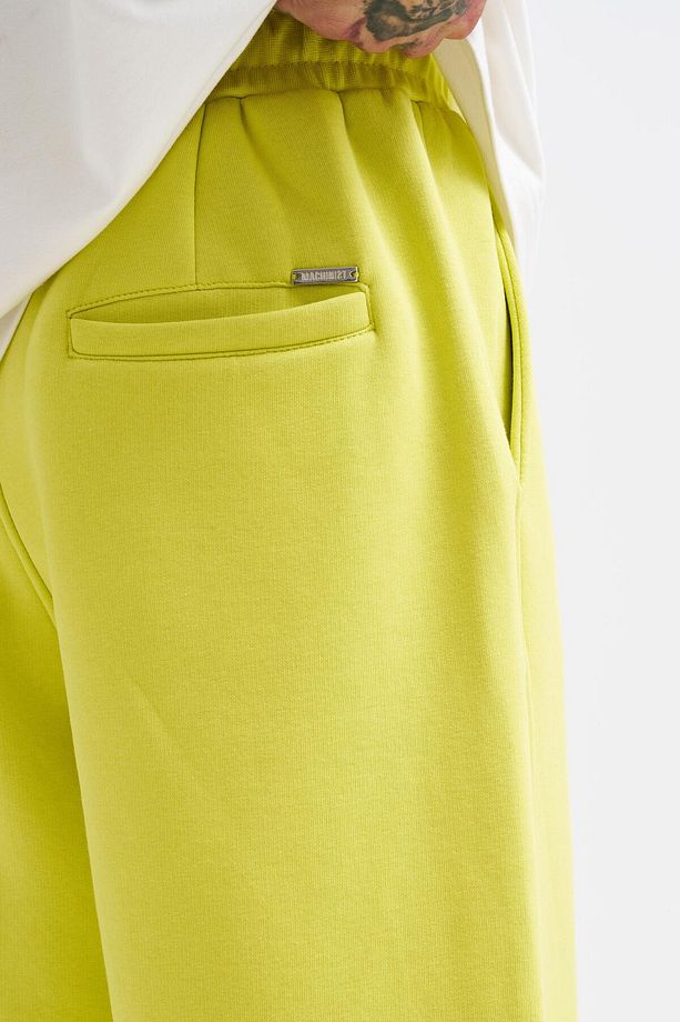 Erkek Baggy Oversize Neon Sarı Eşofman Altı - 7