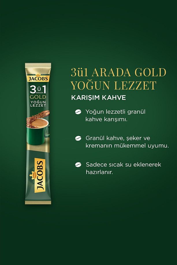 3'ü 1 Arada Gold Yoğun Lezzet Karışım Kahve 160 Adet ( 40'lı Kutu X 4) - 2