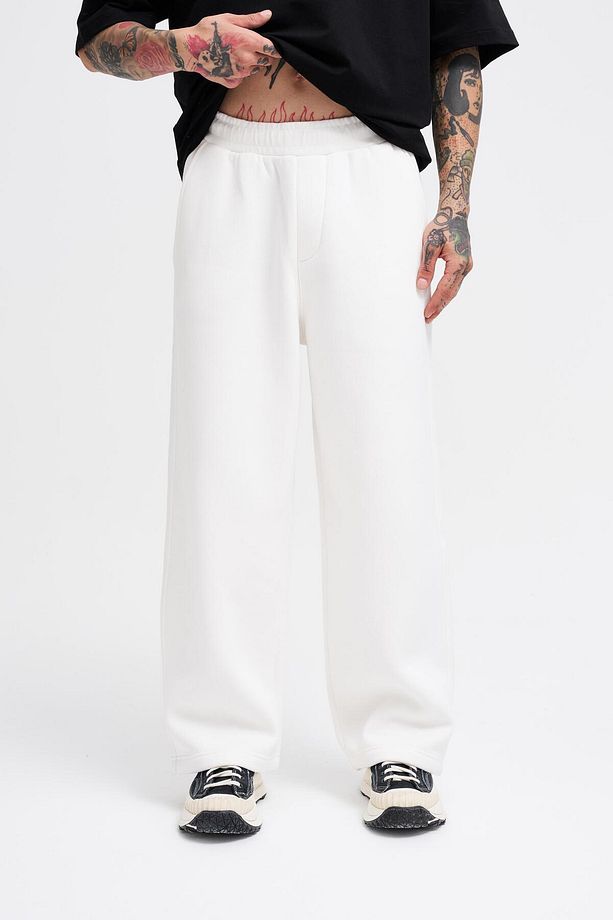 Erkek Baggy Oversize Ekru Eşofman Altı - 1