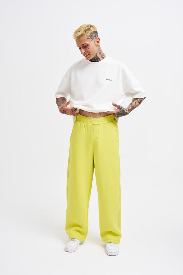 Erkek Baggy Oversize Neon Sarı Eşofman Altı - 5