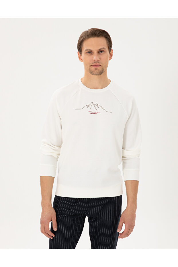 Ecru Regular Fit Sweatshirt 50290611-Vr019