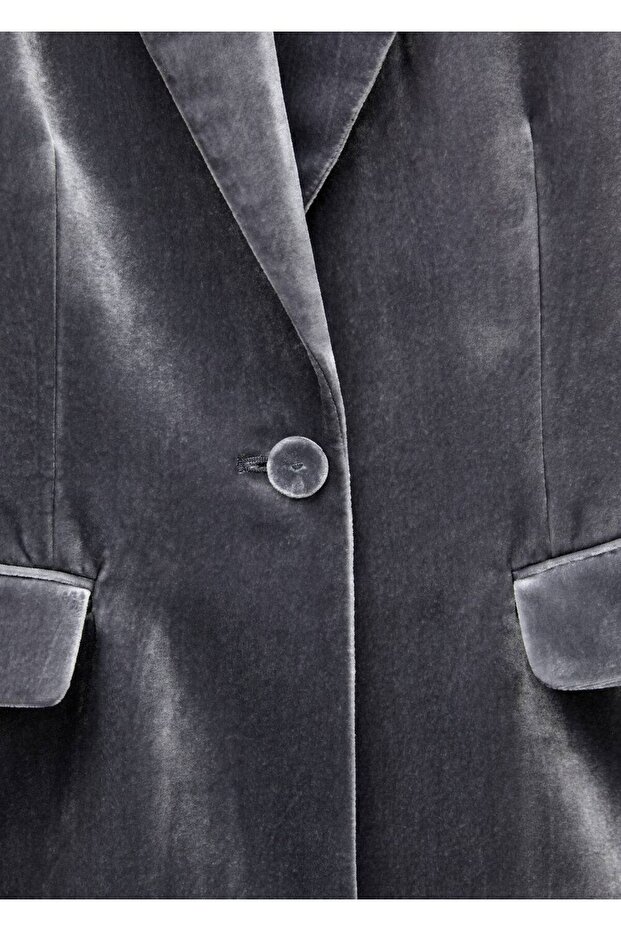 Kadife blazer ceket - 6
