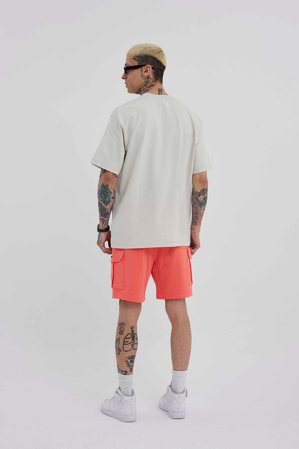 Erkek Kargo Cepli Basic Relaxed Pembe Şort - 6