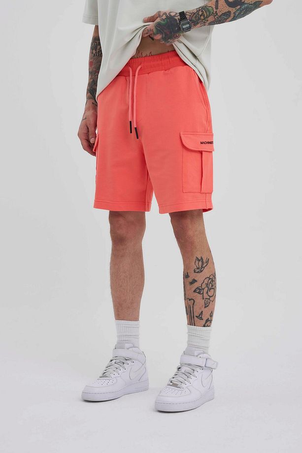 Erkek Kargo Cepli Basic Relaxed Pembe Şort - 1