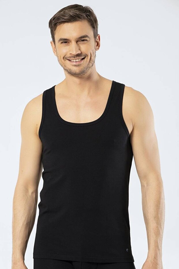 قميص داخلي برقبة على شكل حرف U 1401/أسود - 2