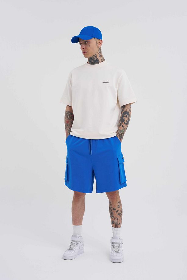 Erkek Kargo Cepli Basic Relaxed Açık Mavi Şort - 5