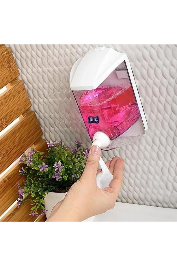 Kutulu Damla Sıvı Sabun Makinesi, 400 ml Asılabilir Basmalı Sıvı Sabunluk TP-193 - 4