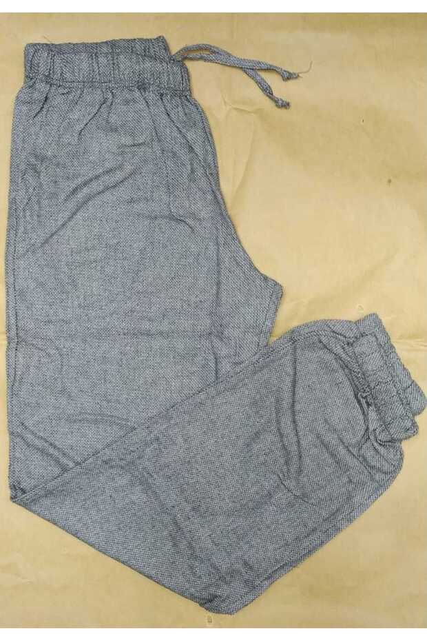 POPLİN FLANEL DOKUMA PAÇA LASTİKLİ TEK ALT PANTOLON PİJAMA 0808 - 1