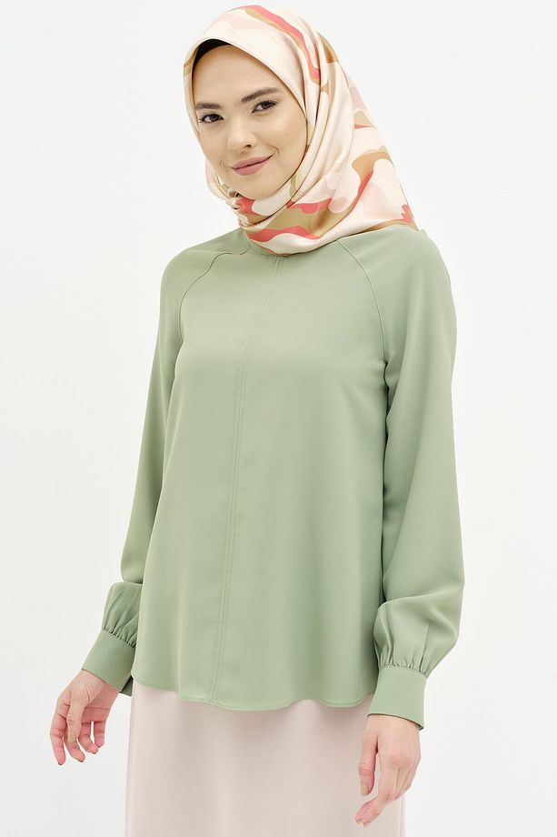 Reglan Kollu Bluz - Açık Yeşil - 1